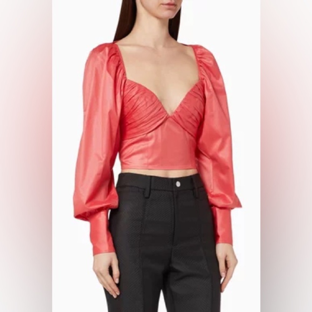 Rotate Birger Christensen Pink Long Sleeve Silk Blouse